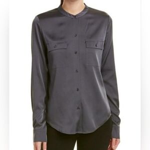 Vince NWT Long sleeve Button Front Silk blouse.